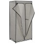 vidaXL Kleiderschrank, grau, 75x50x160 cm, mit Stoffbezug und Reißverschluss.