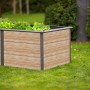 Westmann Hochbeet Primus-Multi, 200x100x77 cm, Anthrazit/Holzoptik. Metall-Hochbeet mit Schneckenkante.