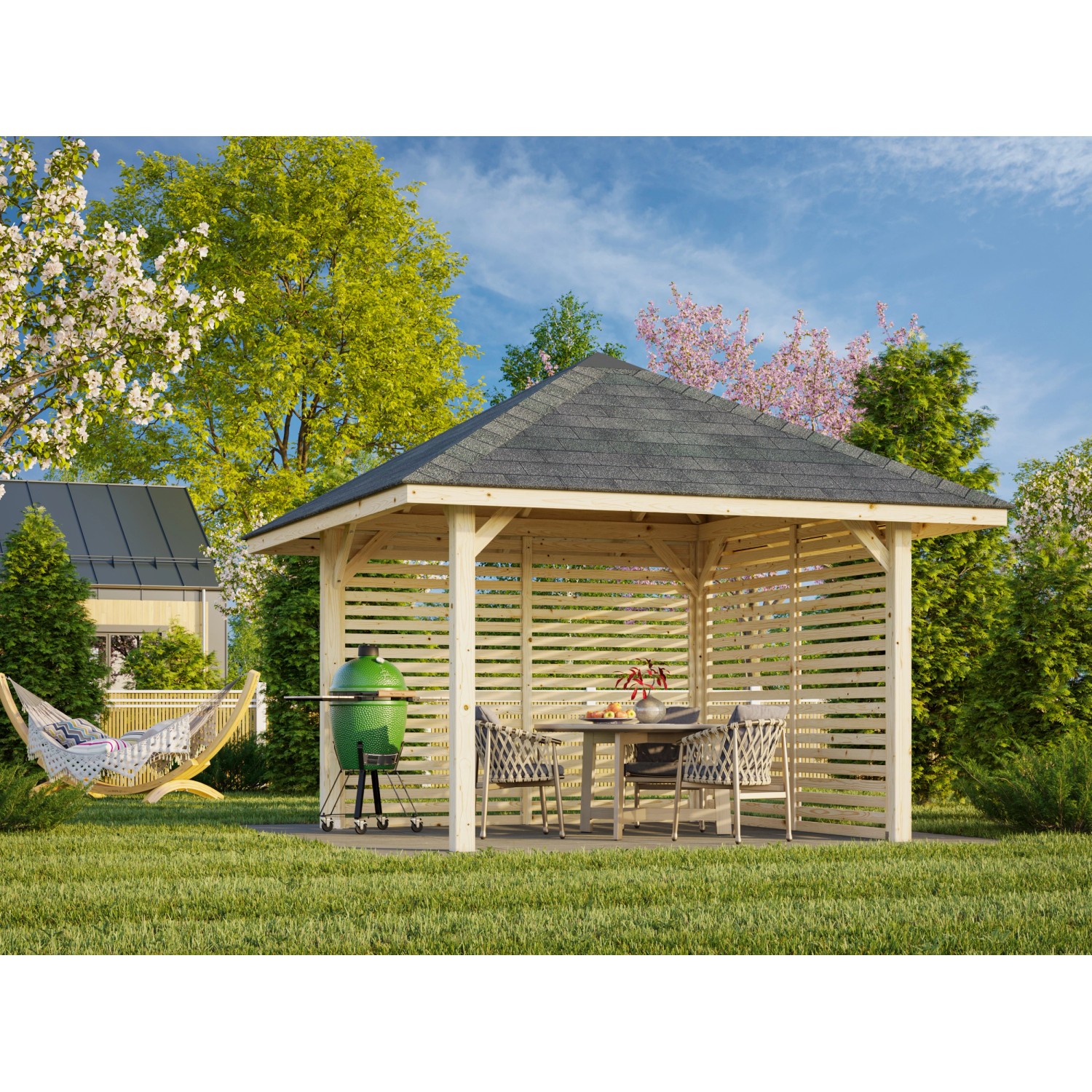 Palmako Pavillon Bianca Set 102 300 x 300 cm Lackiert Weiß FSC® günstig online kaufen