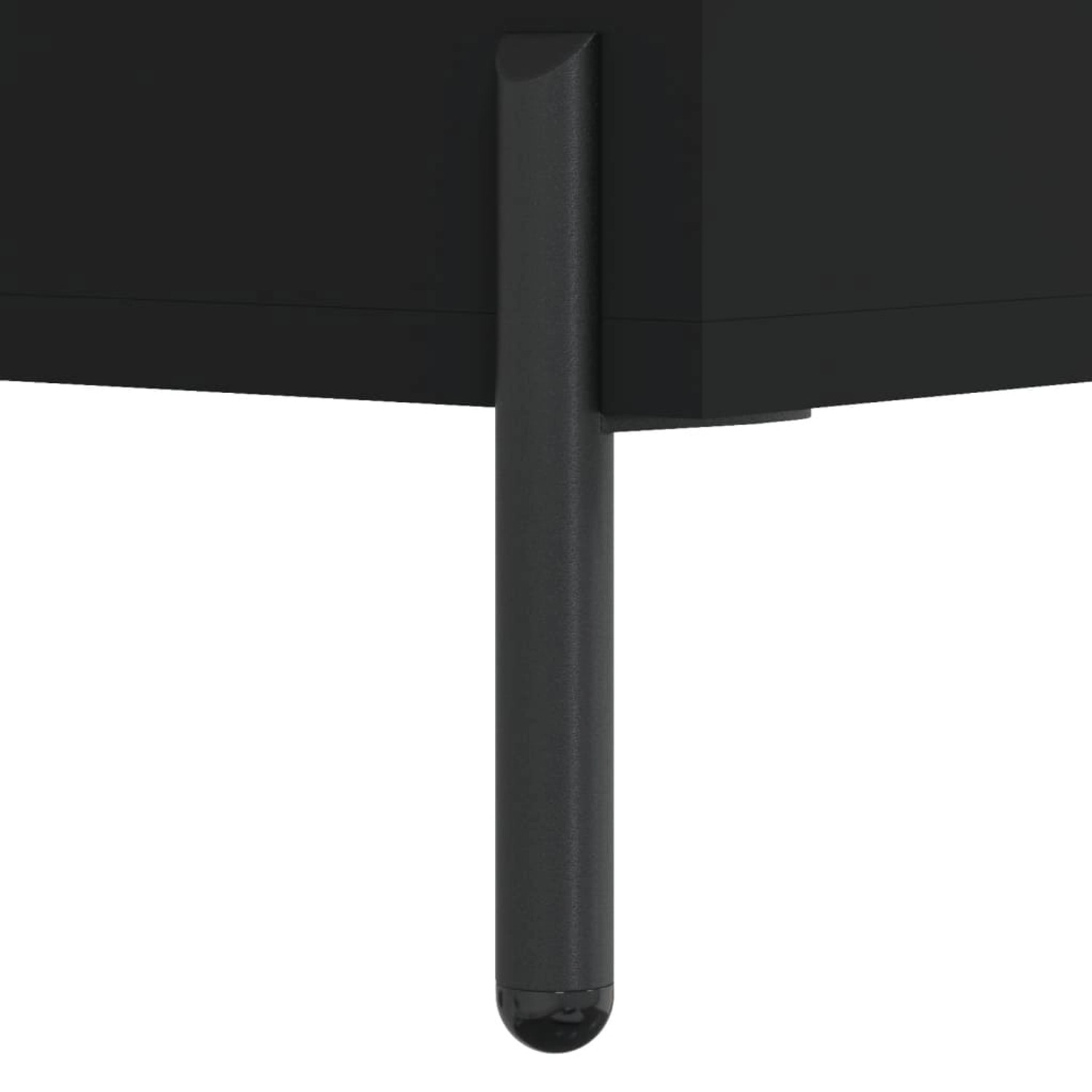 Detailansicht: Schwarzer vidaXL Couchtisch (90x50x40 cm) mit Metallbein.