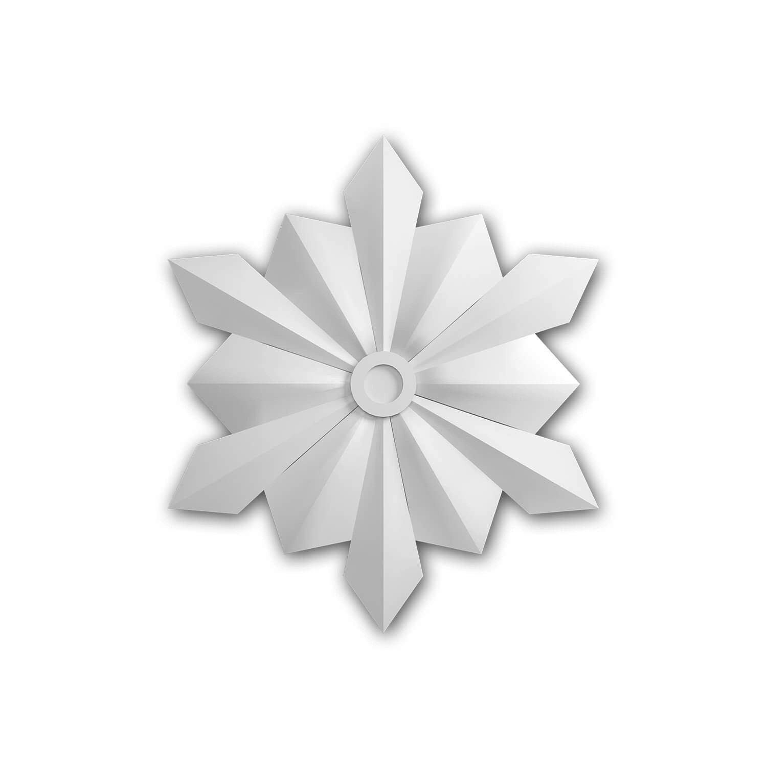 PROFHOME 156805 RoSette Medallion Zierelement 38 cm x 38 cm x 2 cm Weiß