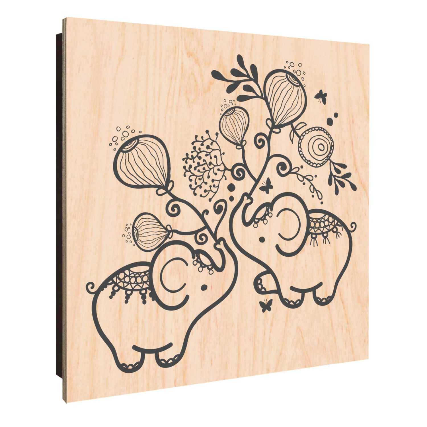 Banjado Schlüsselkasten Holz 30x30cm Schwarz Scharnier Rechts 50 Haken Desi günstig online kaufen