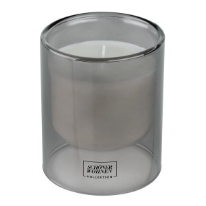 Schöner Wohnen Duftkerze L Cedar im grauen Glas, 9x11 cm. Elegante Duftkerze für ein gemütliches Ambiente.