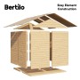 Bertilo Holz-Gartenhaus Osterbek als Bausatz mit Elementen für Wände und Dach.
