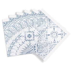 d-c-fix Wandfliesen 6er-Set im Vintage-Stil, blau-weiß gemustert.