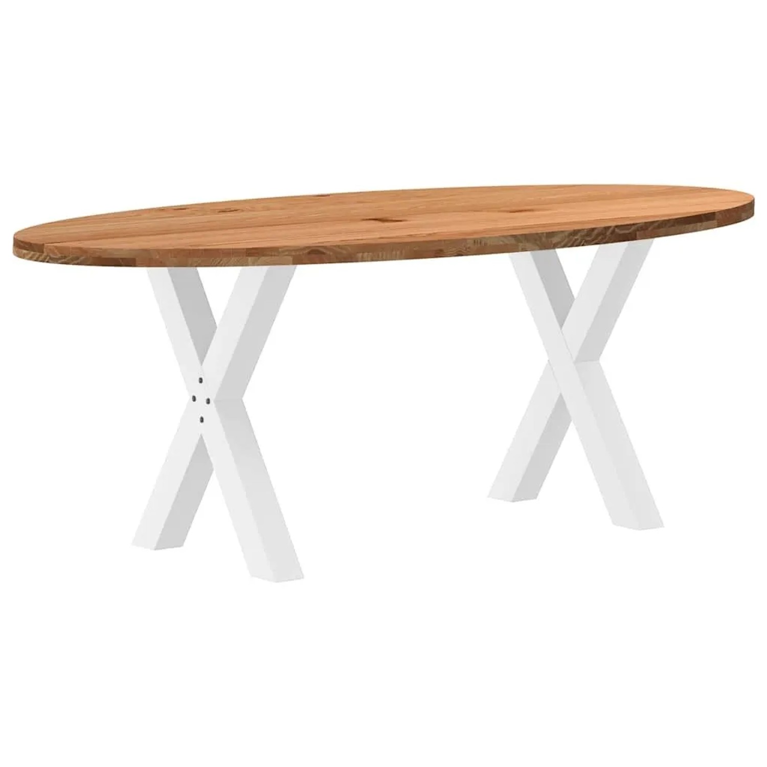 vidaXL Esstisch Hellbraun 200x100x74 cm Massivholz Eiche Oval 3305354 günstig online kaufen