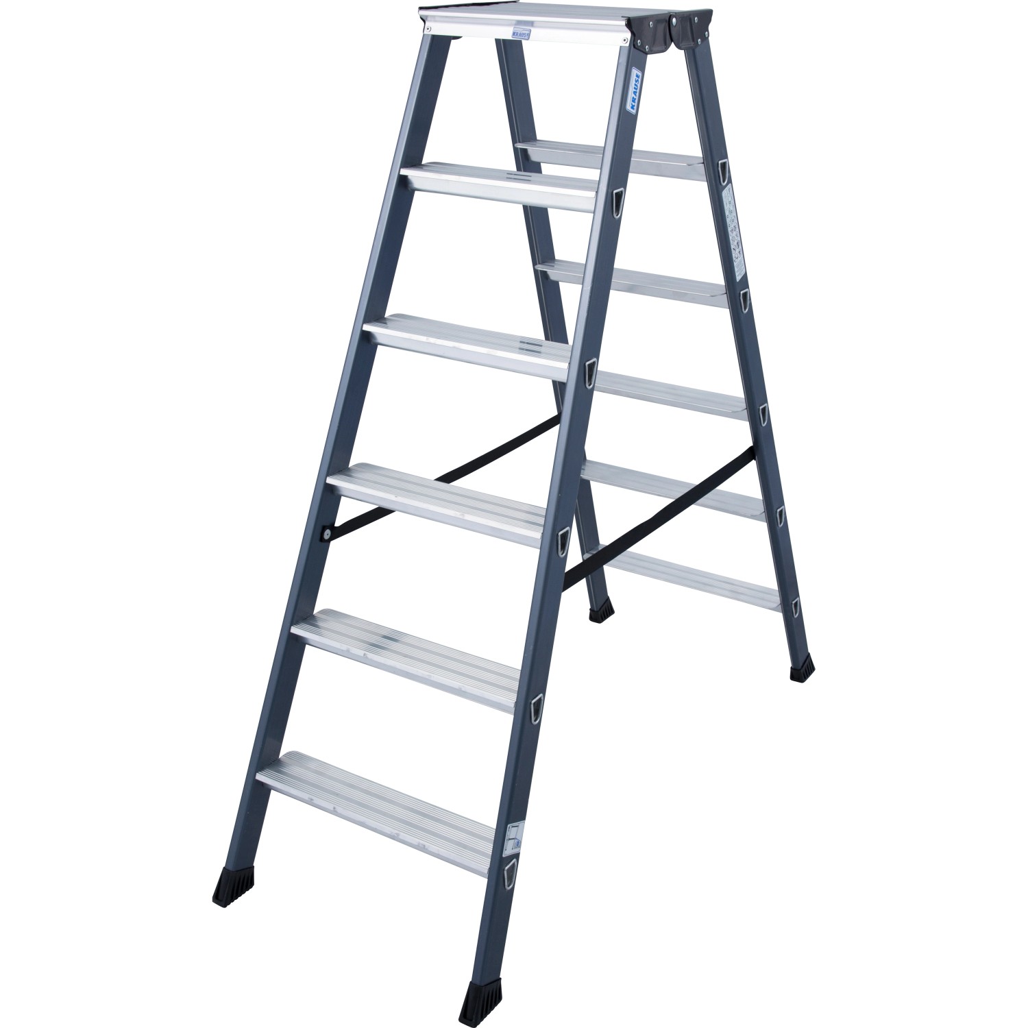 Krause Doppelleiter SePro D 2 x 6 Stufen 130 cm x 50 cm x 119 cm Eloxiert günstig online kaufen