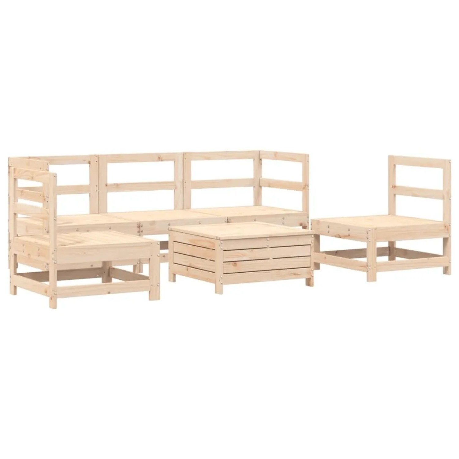 vidaXL 6 Tlg Garten-Sofagarnitur Massivholz Kiefer 3250712