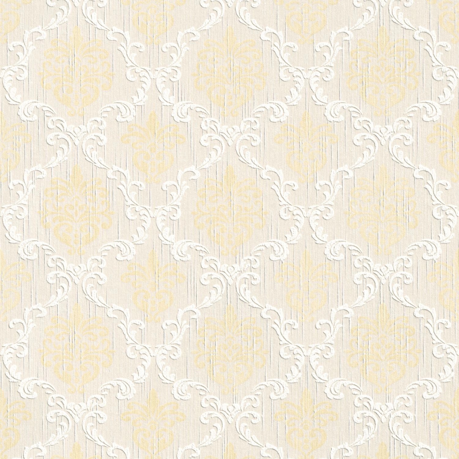 PROFHOME 956297-GU Textiloptik Tapete Barock Matt Creme Gold Beige 0,53 m x günstig online kaufen