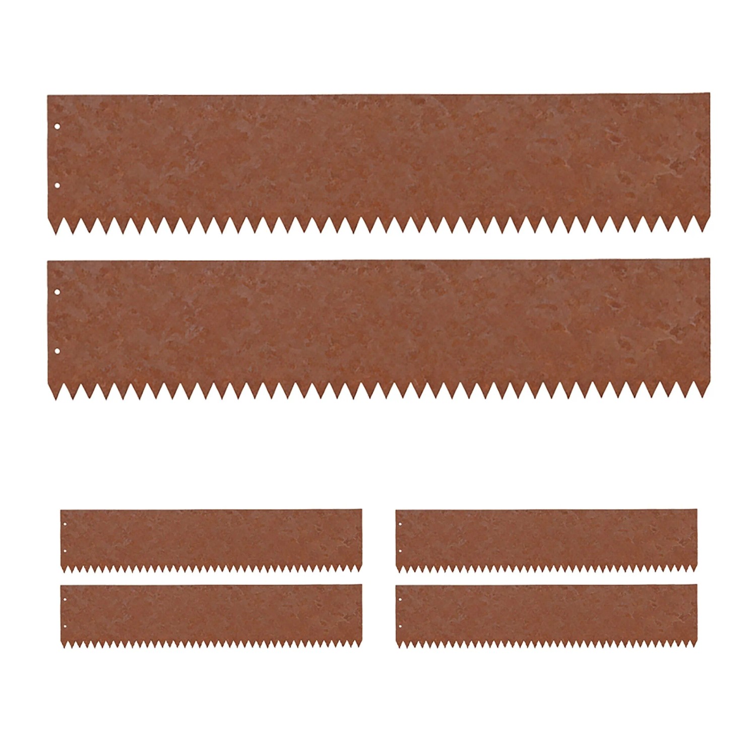 Relaxdays Rasenkante Stahl Braun Flexibel 6er Pack 15 x 101,5 x 0,1 cm
