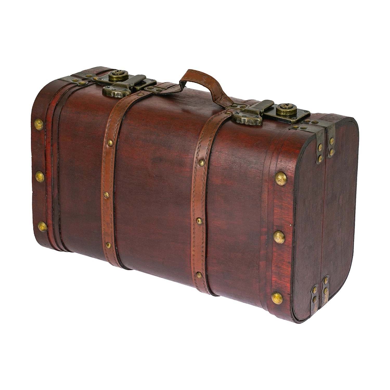 HMF 6412-140 Schatztruhe Holz Vintage Koffer 40 x 23 x 16 cm Peru