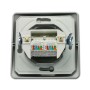 TEM EKONOMIK 2-fach RJ45 Netzwerkdose Cat5e, silberne Schalterprogramme