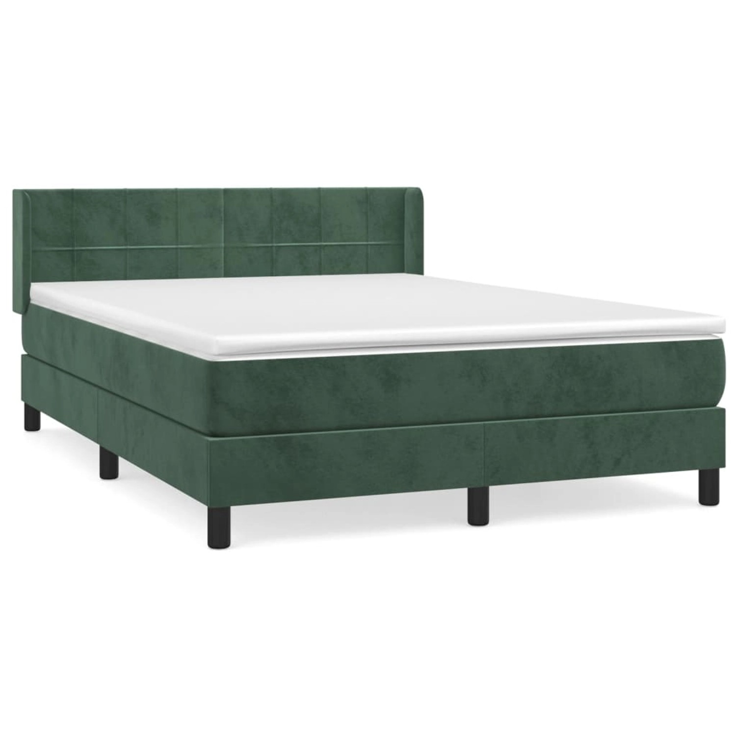 vidaXL Boxspringbett mit Matratze Dunkelgrün 140x190 cm Samt 3130958 günstig online kaufen