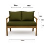 Grünes Setgarden Bankkissen-Set für 2-Sitzer Gartenbank, 130x50 cm + 2 Rückenkissen.
