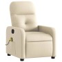 Elektrischer Massagesessel in Creme mit Stoffbezug und Vibrationsfunktion.