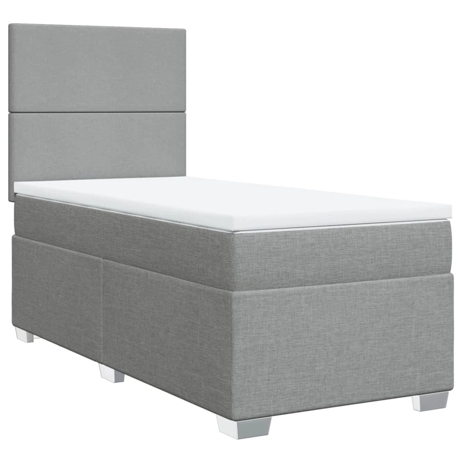 vidaXL Boxspringbett mit Matratze Hellgrau 90x190 cm Stoff2101667 günstig online kaufen