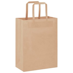 vidaXL Papiertragetaschen 250 Stk mit Henkeln Braun 21x11x28 cm 4101811