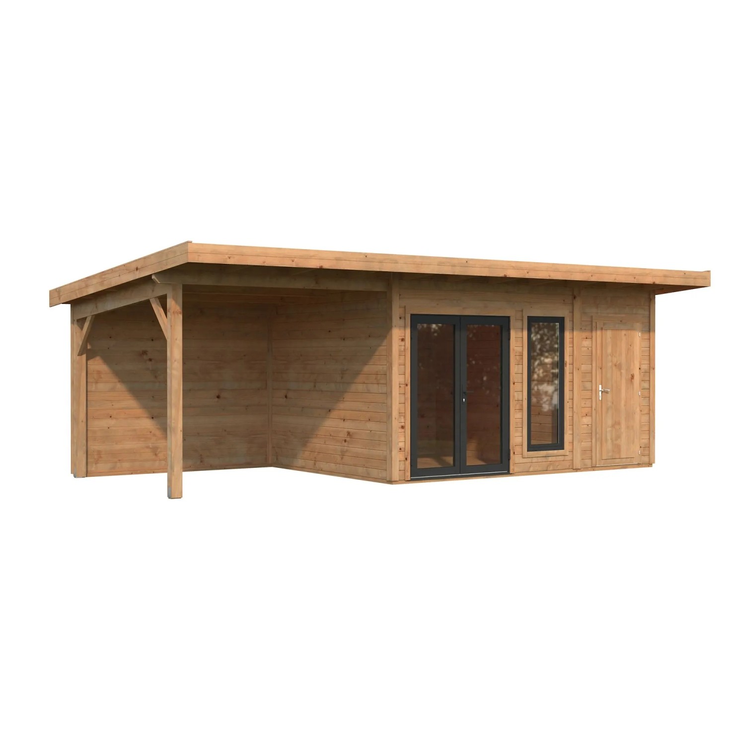 Palmako Holz-Gartenhaus Aurelia Pultdach Tauchgrundiert 739 cm x 300 cm 20,3 m²