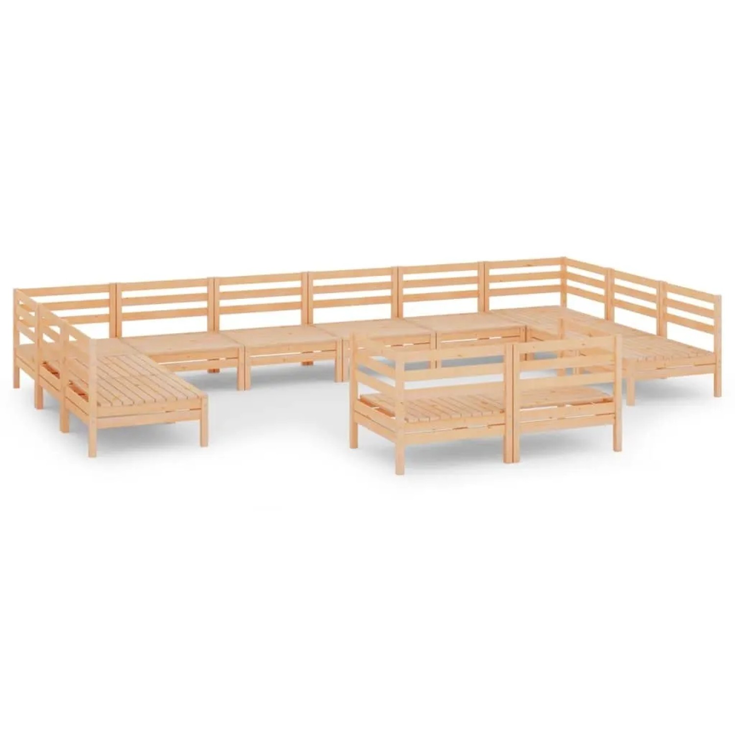 vidaXL 12-Tlg Garten-Lounge-Set Massivholz Kiefer 3083494