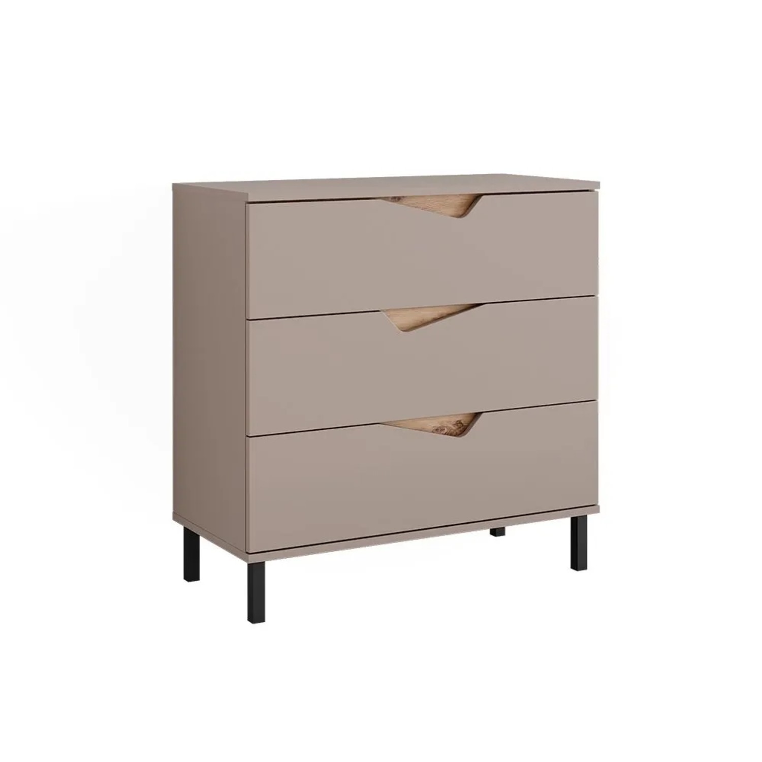 Vicco Kommode Marelle Greige Artisan 80 x 81 mit 3 Schubladen Art Nr 57843