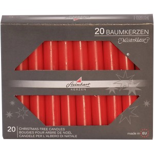Rote Baumkerzen, 20 Stück, 95 mm x 13 mm, für Weihnachtsdekoration.