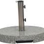 Grauer Siena Garden Schirmständer aus Granit, 40 kg, mit Edelstahlrohr und Fixierschrauben.