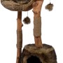 Dobar Kratzbaum Tony mit Katzenhöhle und Naturstämmen, braun. Kratzbaum für Katzen.