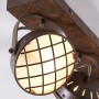 Lindby Tamin Strahler, 3-flammig, braun, im Vintage Industrie-Stil. Metall-Spot für Wohnräume.