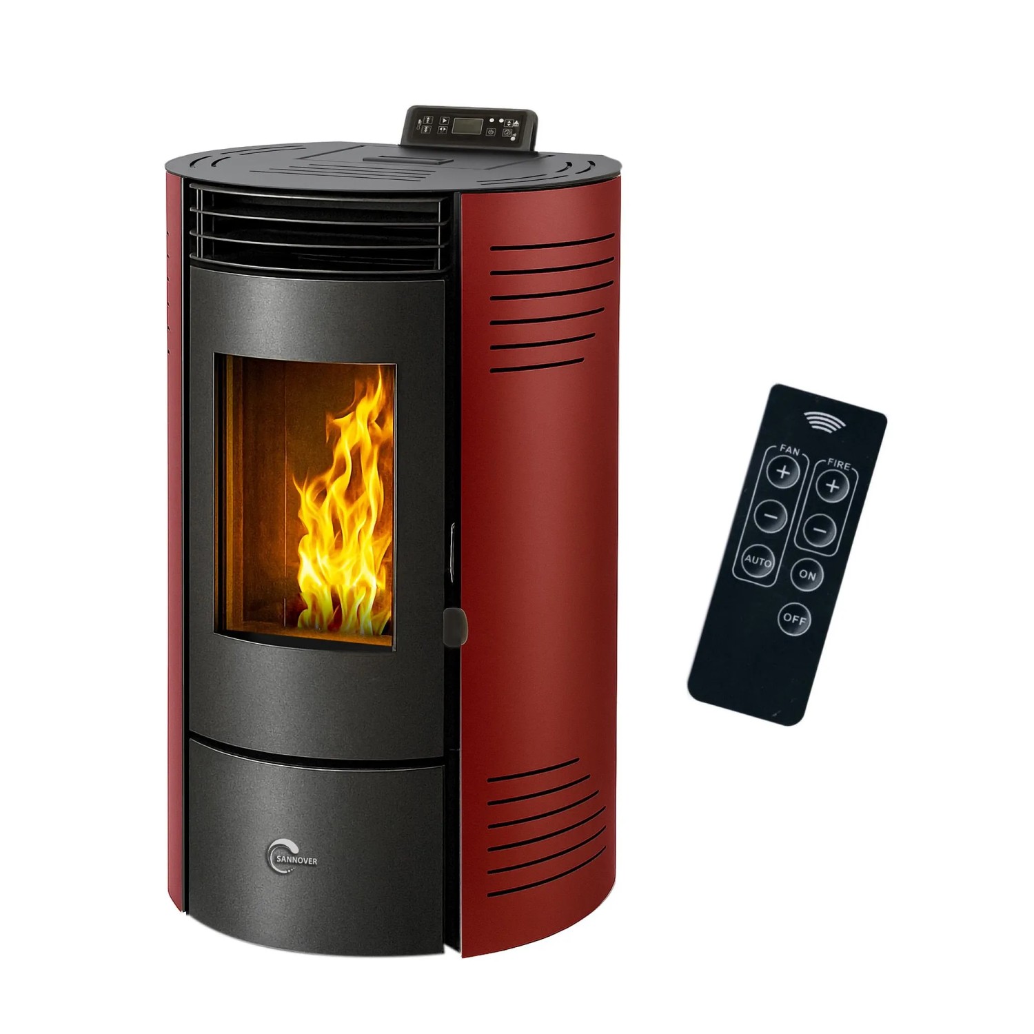 Sannover Pelletofen Azora 11,6 kW Bordeaux
