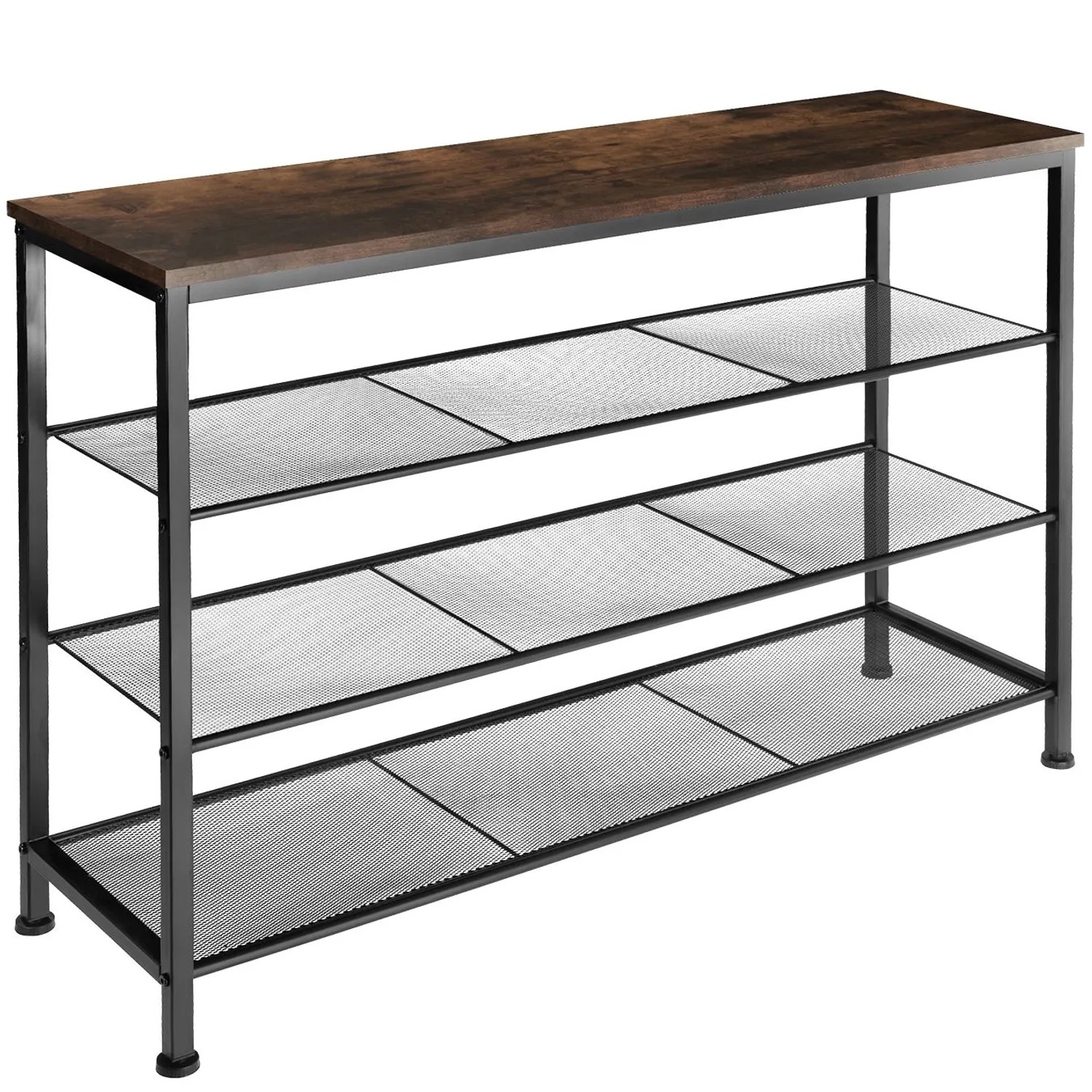 Tectake Schuhregal Portsmouth Industrial Style Holz und Stahl  100 x 30 50 x 72 50 cm Industrial Holz Dunkel  Rustikal