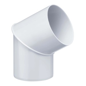 Weißer Inefa Rohrbogen 60 Grad DN 75 aus PVC für Fallrohr, Verbindungselement.