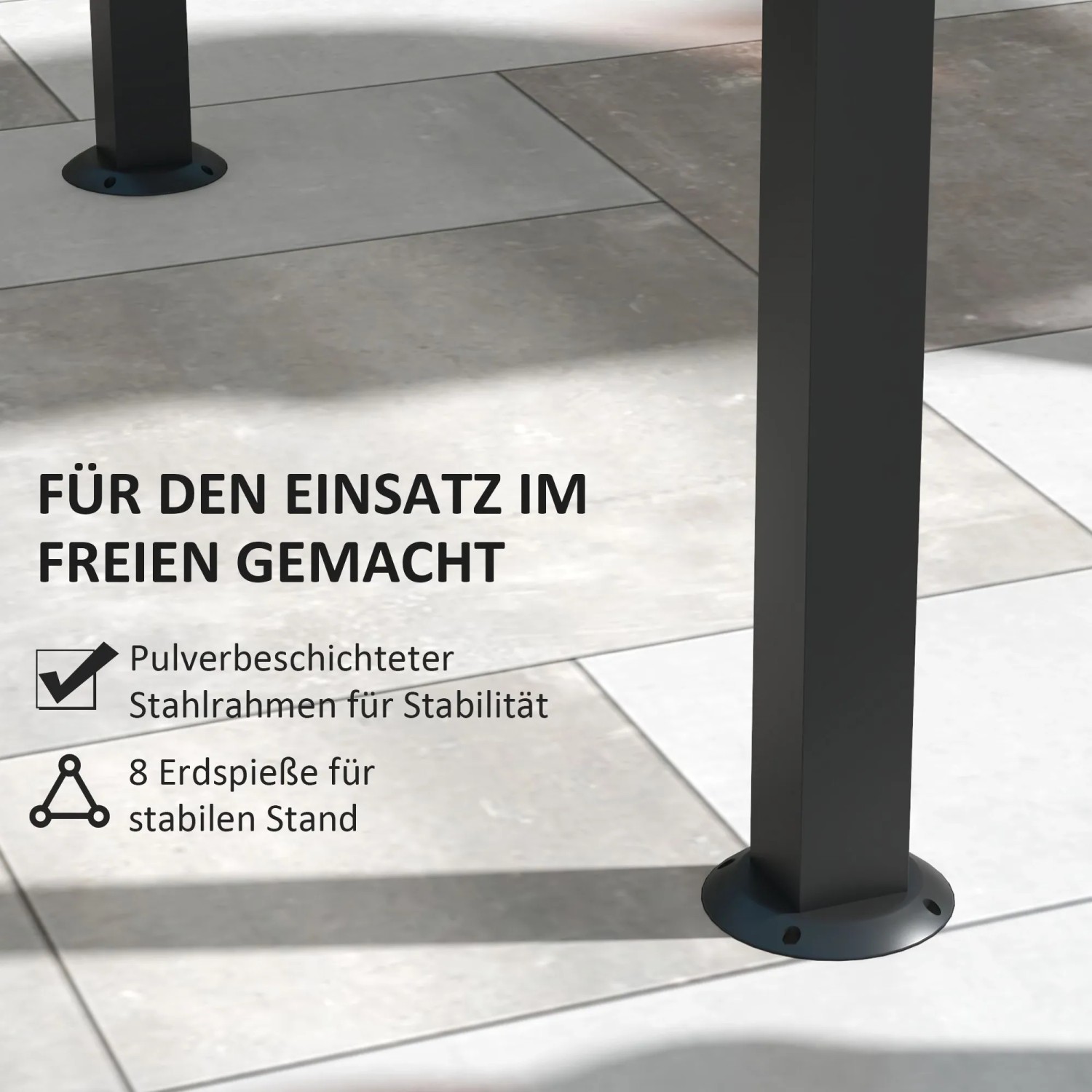 Outsunny GrillPavillon Stahl Polyesterstoff Khaki 233L x 110B x 235H cm_6