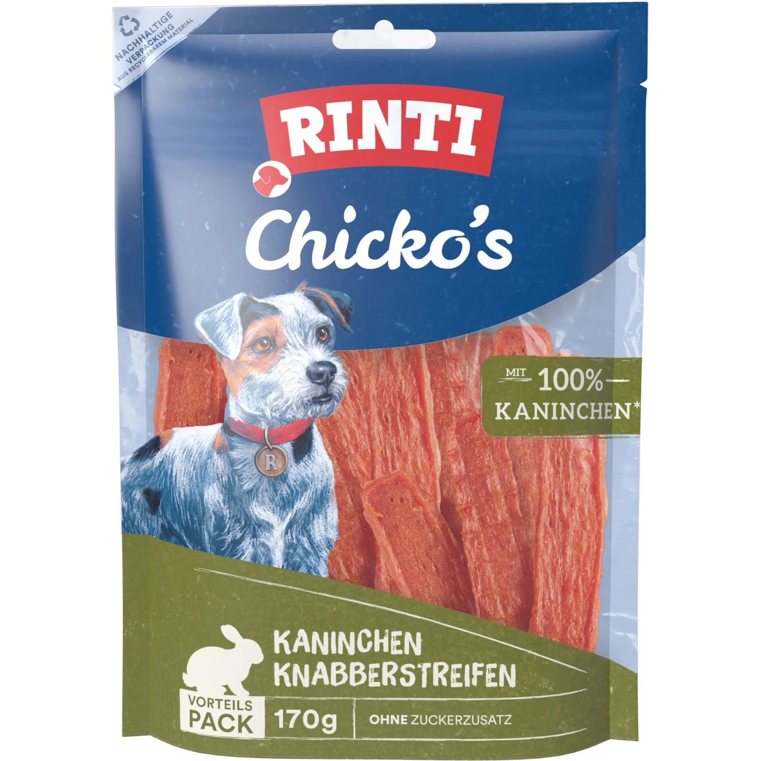 Rinti Hunde-Natursnacks Chicko Kaninchenstreifen 170 g