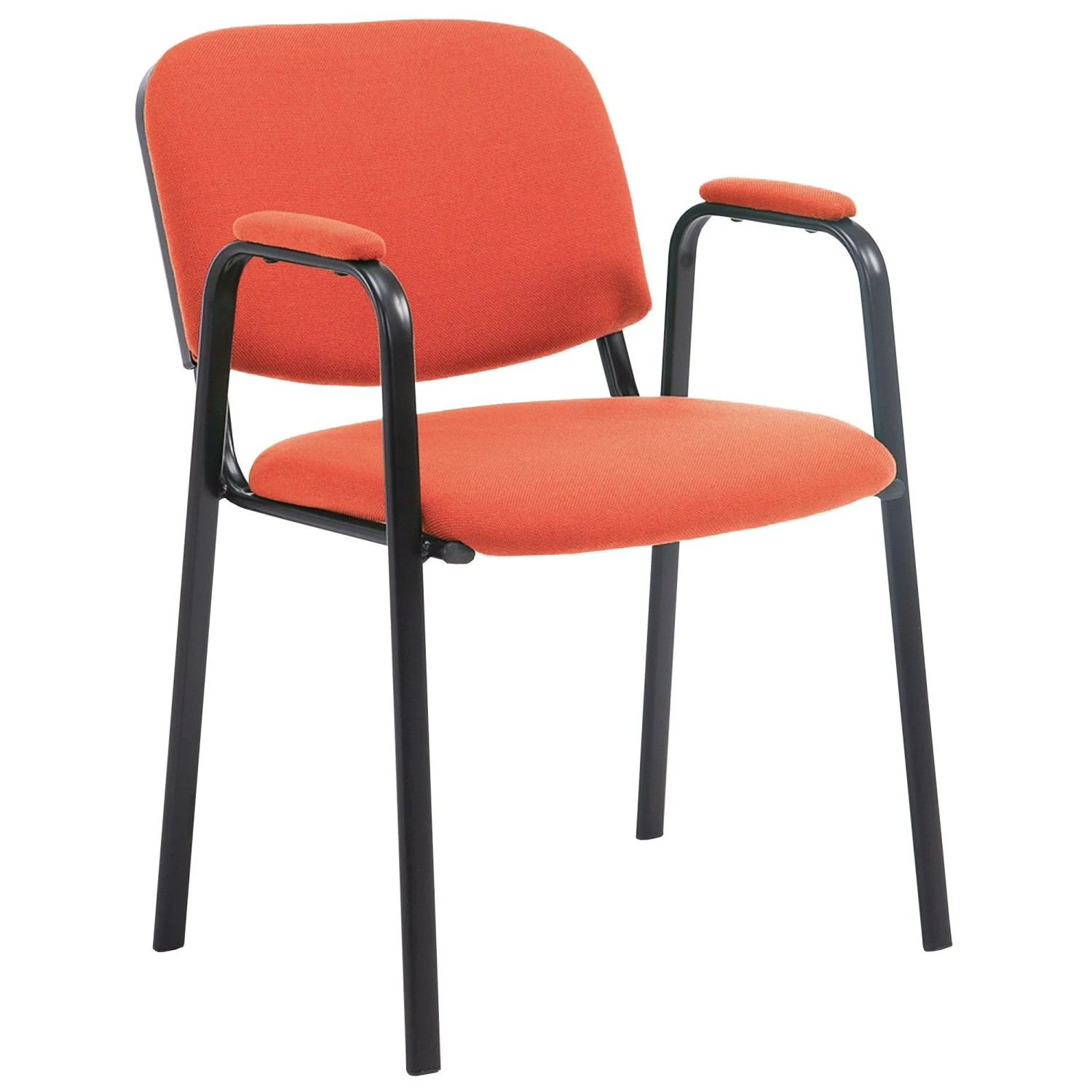 DELUKE Besucherstuhl ZAGREB Stoff Rot 53x55x79cm Konferenzstuhl Wartezimmerstuhl Bürostuhl
