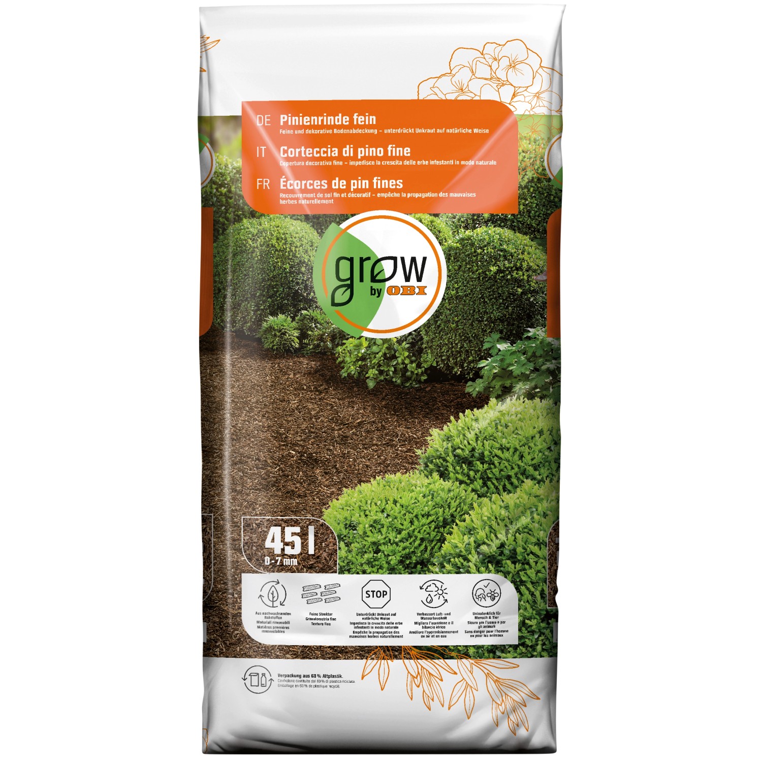 GROW by OBI Pinienrinde fein 0-7mm, 45l