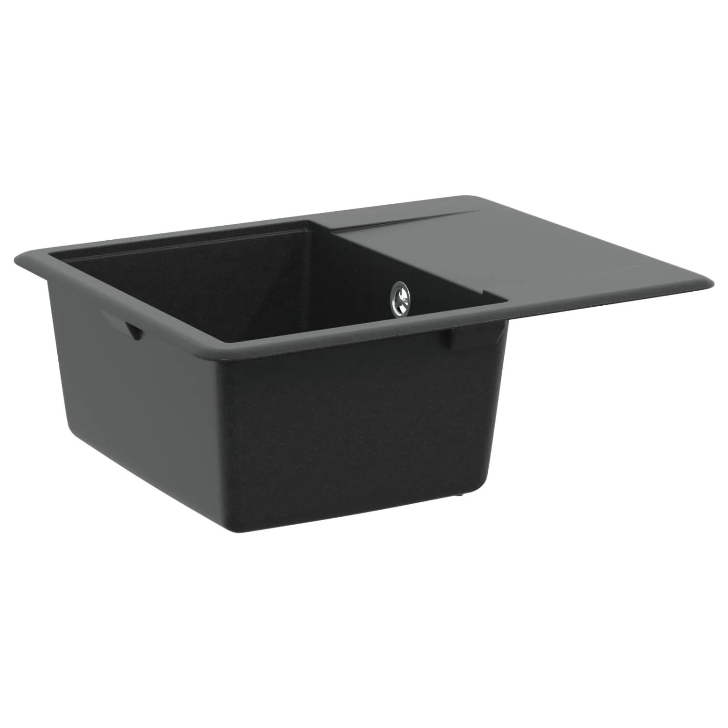 vidaXL Waschbecken Schwarz 560 x 460 mm 80% Quarz und 20% Harz 42028412