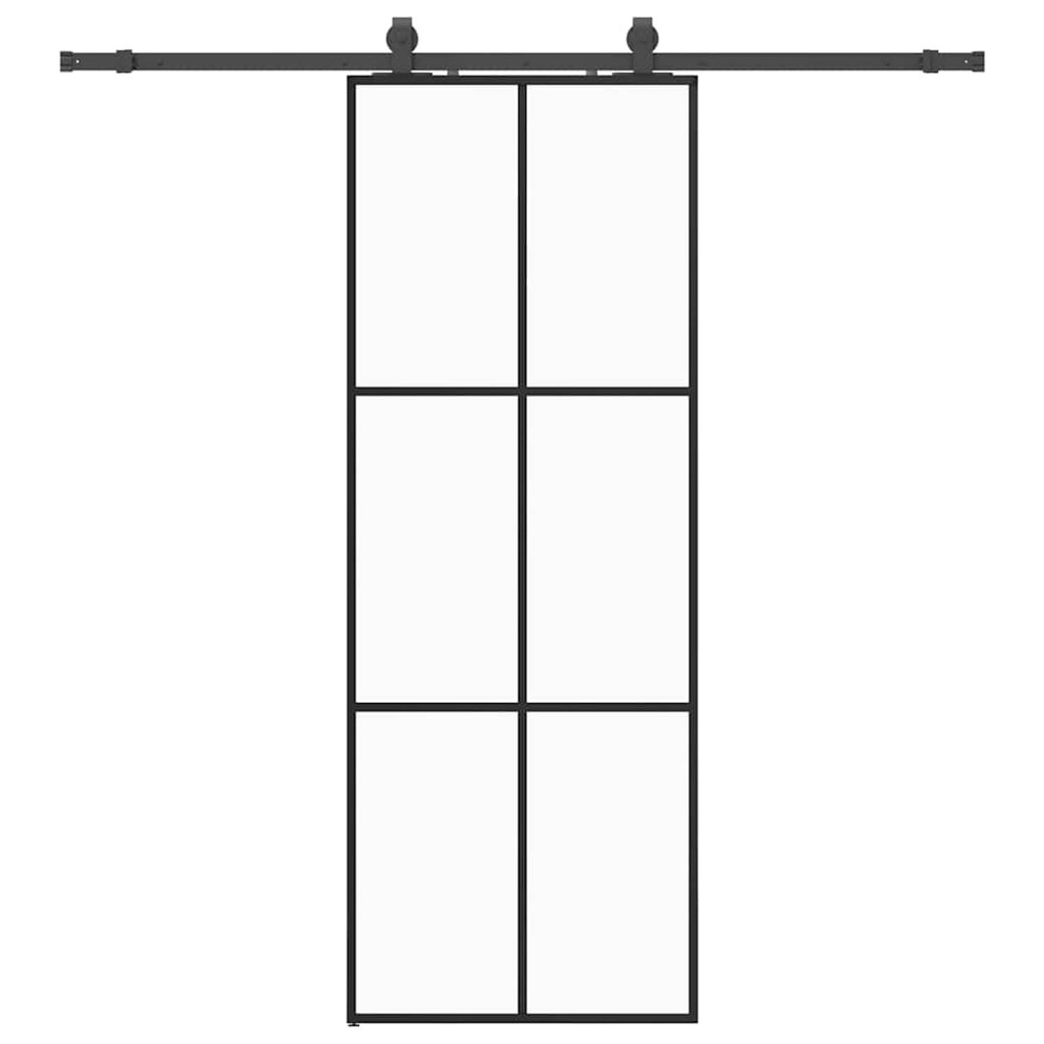 vidaXL Schiebetür mit Beschlag Schwarz 76x205 cm ESG-Glas 3375844 günstig online kaufen