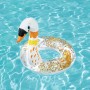 Glitzernder Bestway Schwimmring mit Schwan im Pool.