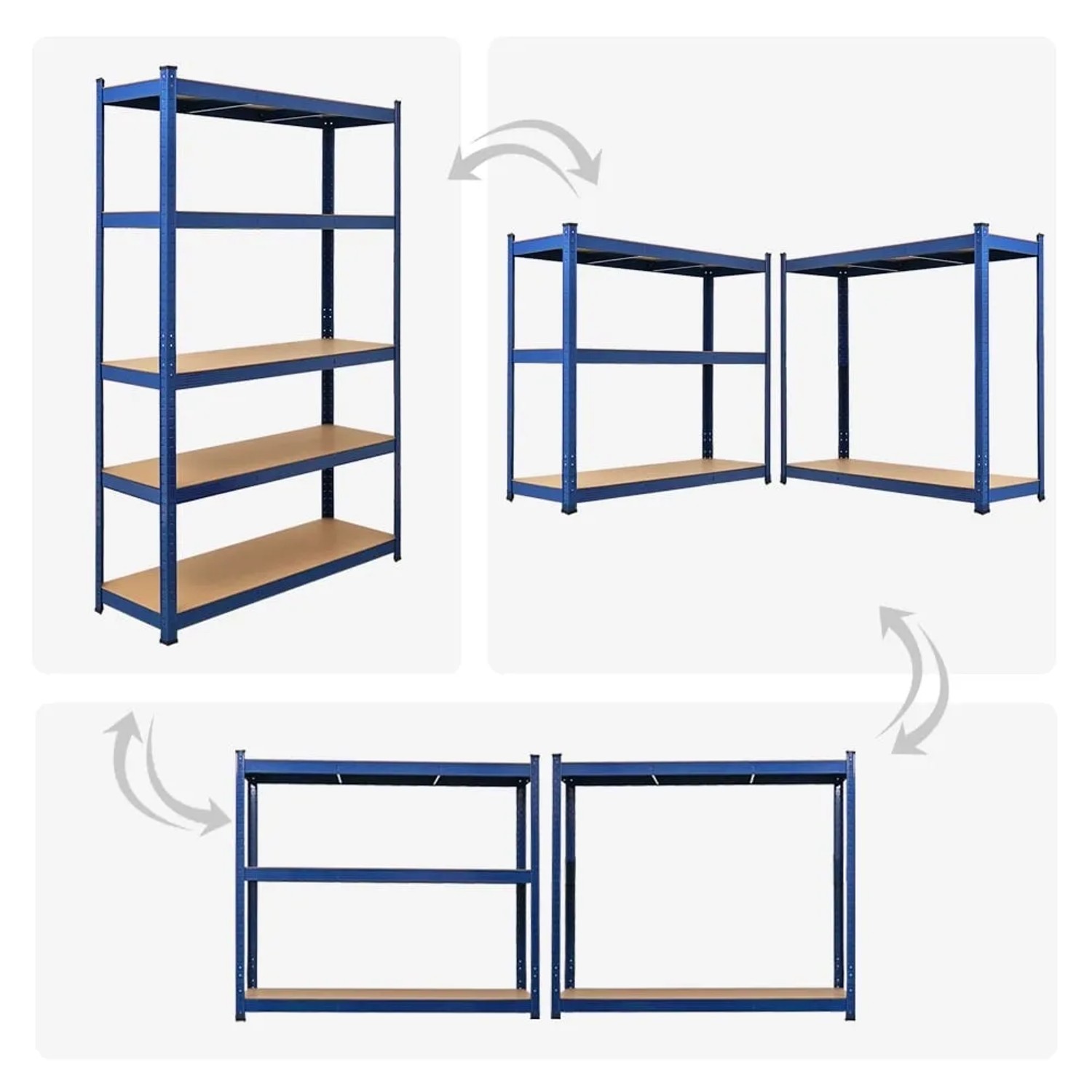 Blaues PROREGAL Schwerlastregal Ragnar, 180x120x40 cm, als Lagerregal und Werkbank nutzbar.