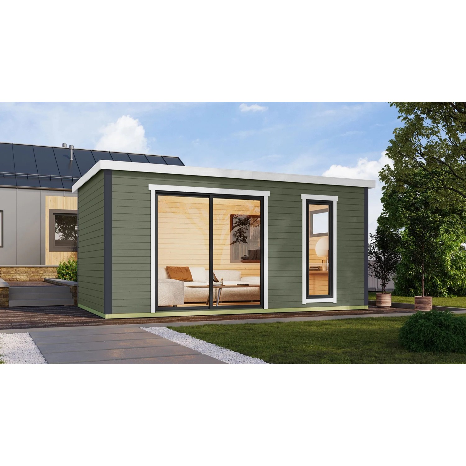 Lasita Gartenhaus Austin 7 Grau-Grün 505,6 cm x 295,6 cm