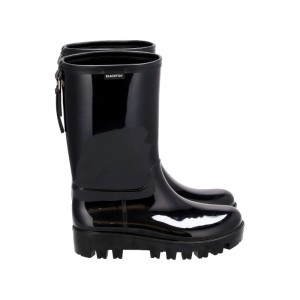 Schwarze Blackfox Halbstiefel Jennie, Größe 38, aus glänzendem PVC, ideal für Garten und Alltag.