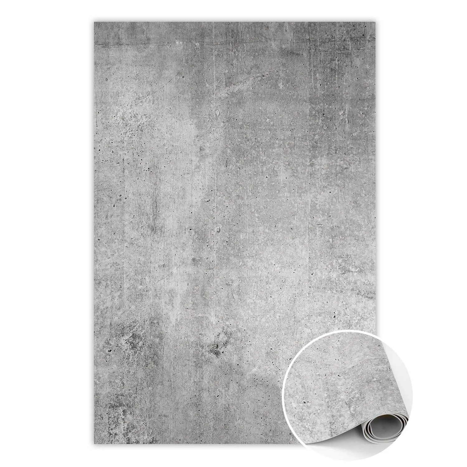 Tulup Teppich Grauer Beton Vinyl Vloerkleed 60x90 cm Grau Vinyl Tapijt PVC günstig online kaufen