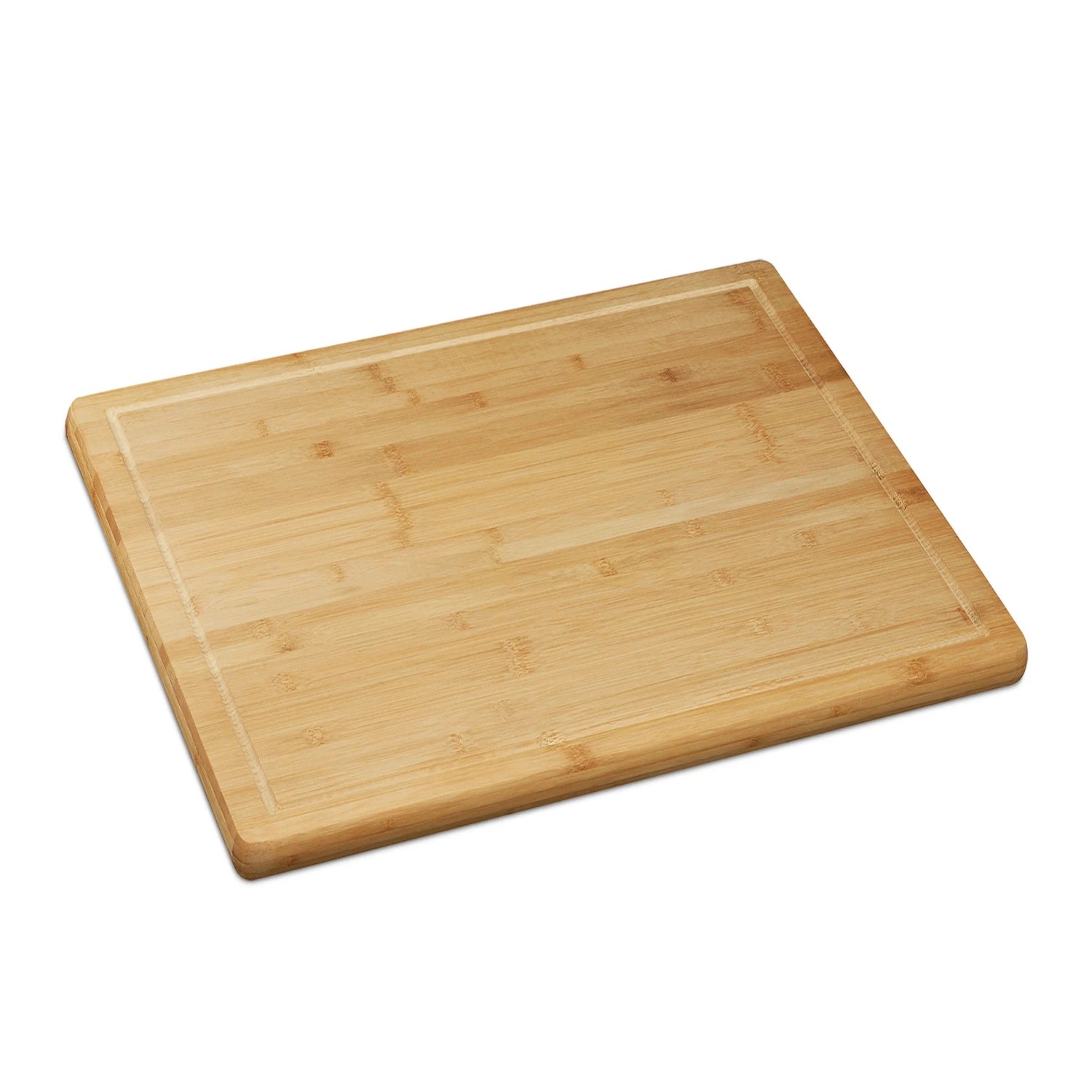 Relaxdays Schneidebrett Bambus Natur Mit Saftrille Rutschfest 2 cm x 56,5 cm x 50 cm 3,3 kg