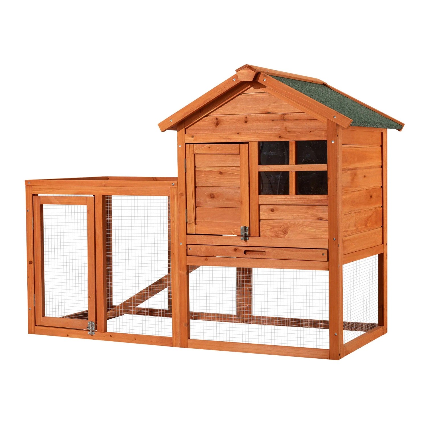 Wiltec Hasenstall 1220x630x920mm Freilaufgehege Kaninchenkäfig Kleintierstall