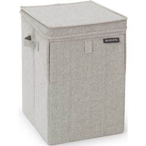 Stapelbare, graue Brabantia Wäschebox mit Deckel, 35 Liter. Ideal zur Wäsche Sortierung.