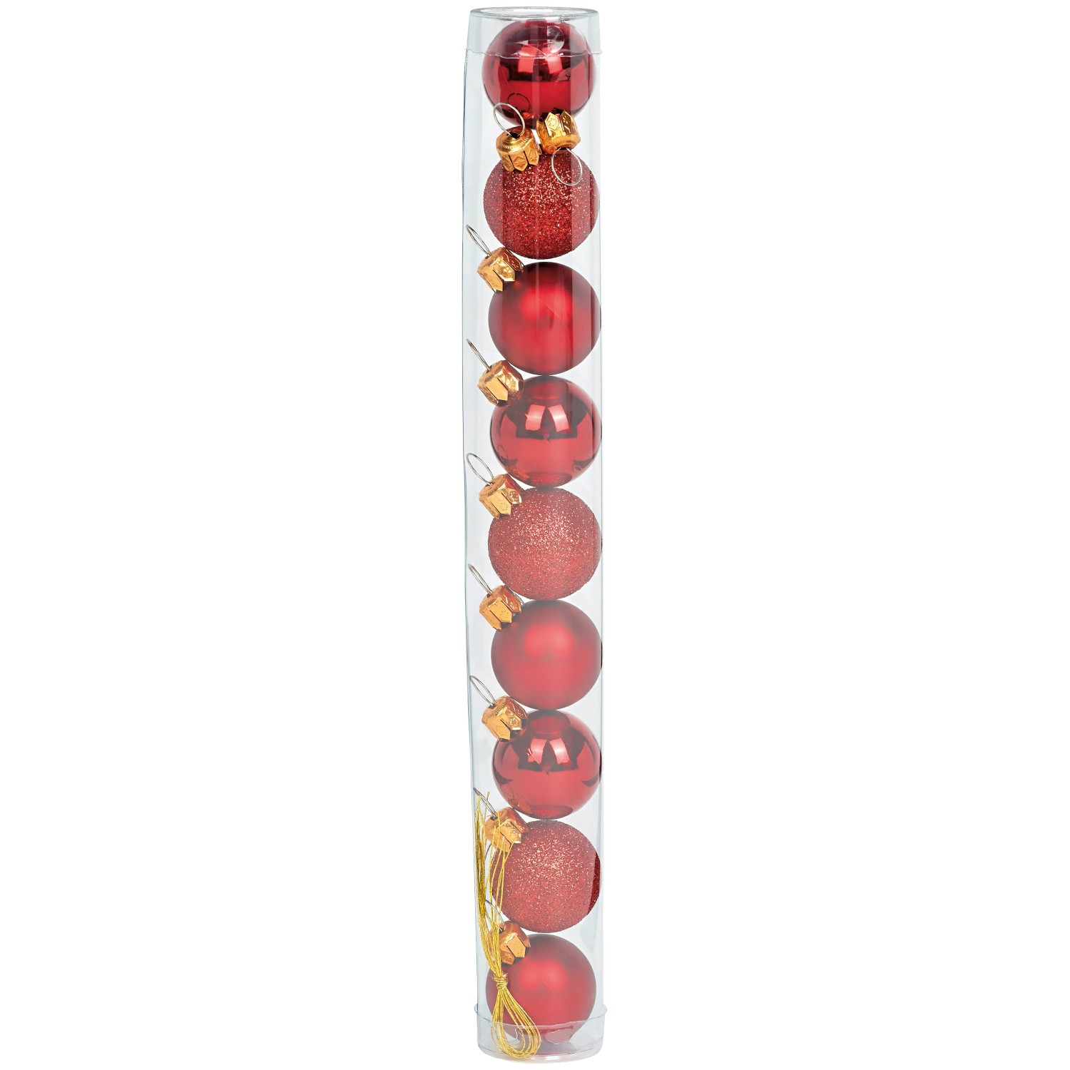 Weihnachtskugel-Set Kunststoff Ø 3 cm 9-teilig Rot