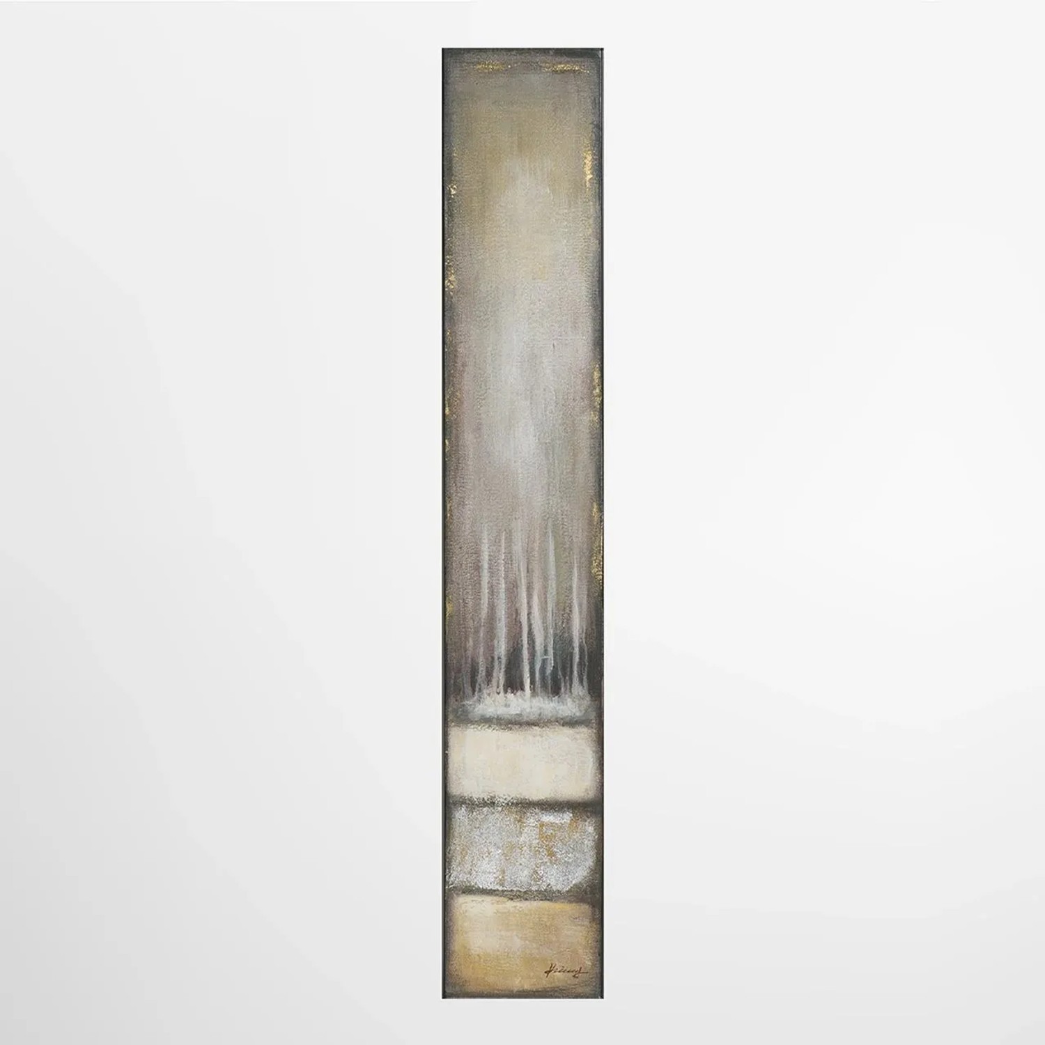 Art Universe Leinwandbild Schlanke Komposition Sandfarbene Farbfelder 25 x 150 cm