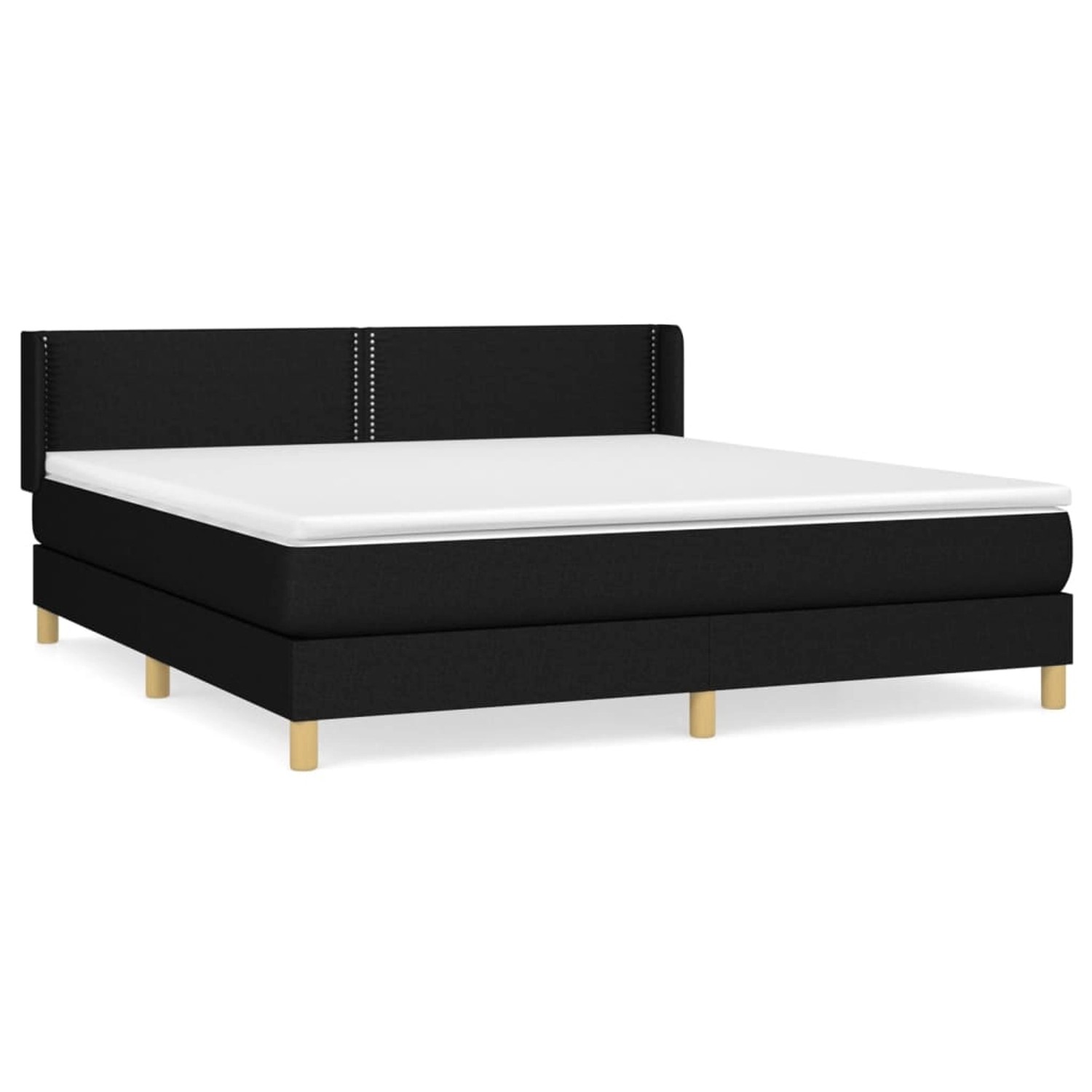 vidaXL Boxspringbett mit Matratze Schwarz 160x200 cm Stoff 3130203 günstig online kaufen