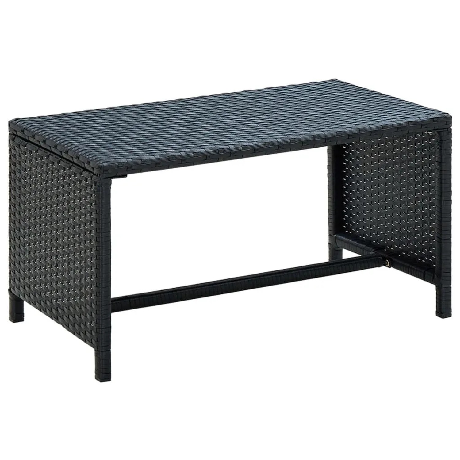 vidaXL Couchtisch Schwarz 70x40x38 cm Poly Rattan 46392