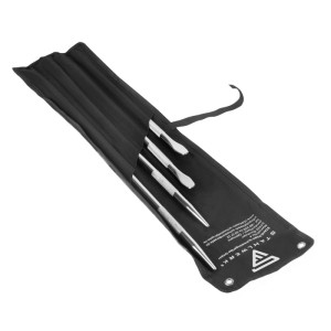 STAHLWERK Montageeisen 4er Set (500-800mm) im schwarzen Rolltasche. Ideal für Reifen- und Karosseriereparatur.